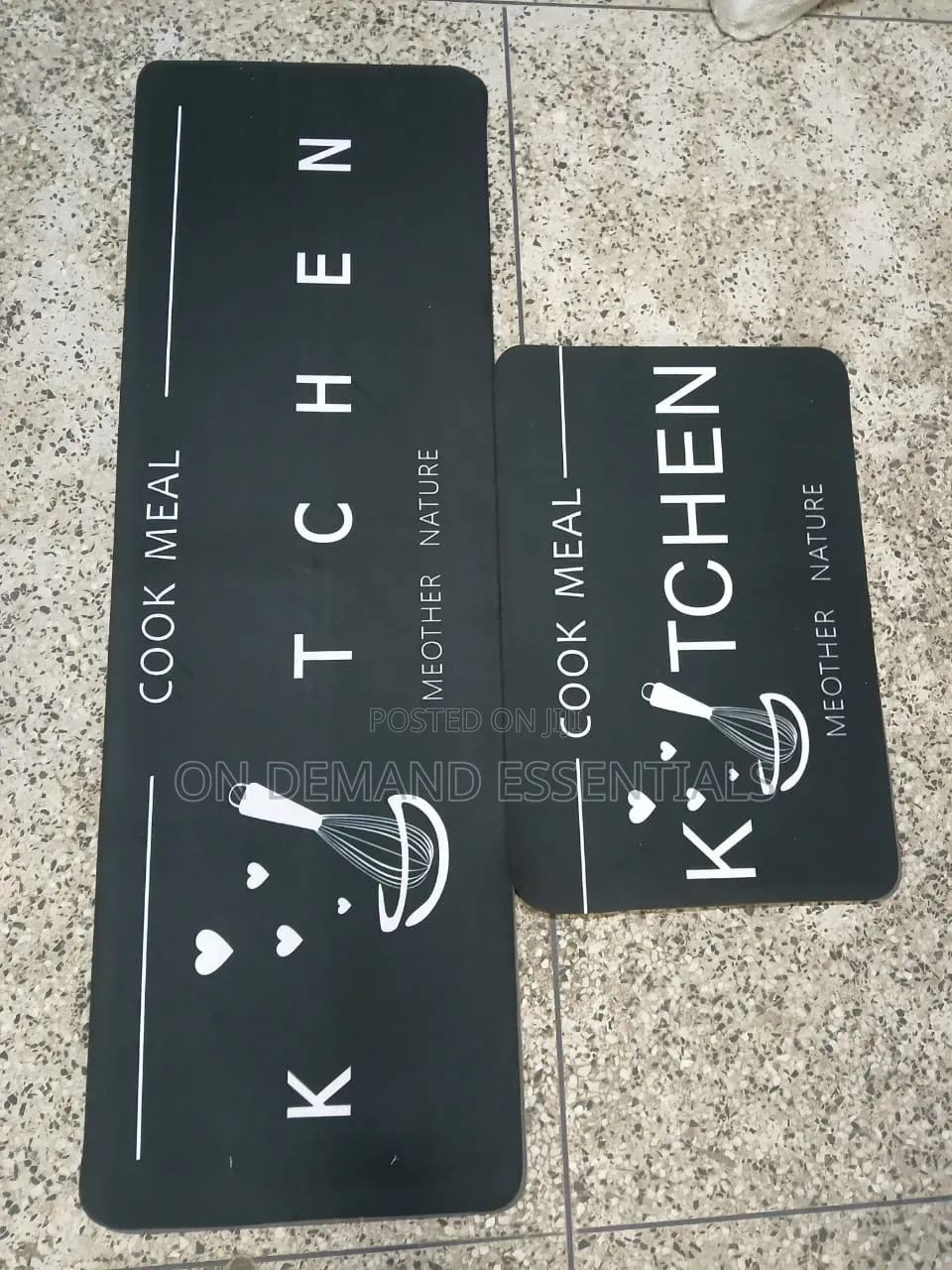 2pcs Kitchen Mats With Rubber Super Non-Slip Underside
