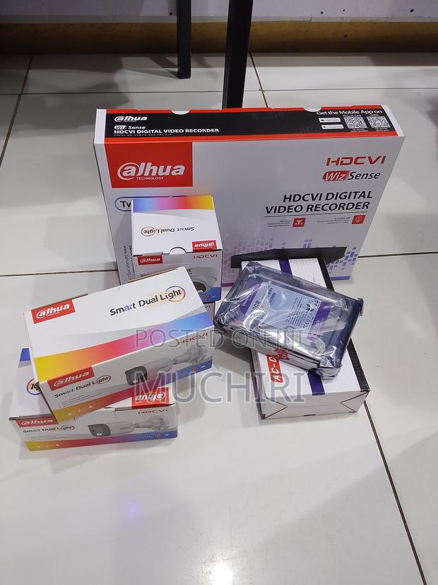 Smart Dahua 4 Channels Complete Kit CCTV Cameras Package Full Kit