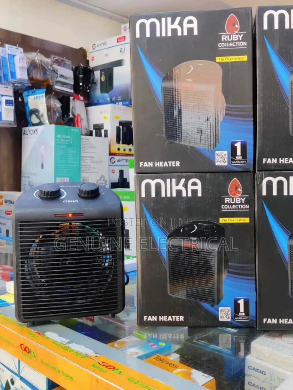 New MIKA Fan Heater, 1000Watts-2000w, Grey MH105G