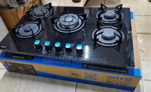 New Bolesi Inbuilt 5 Burner Full Gas Tampared Glass Cooker (Inbuilt)