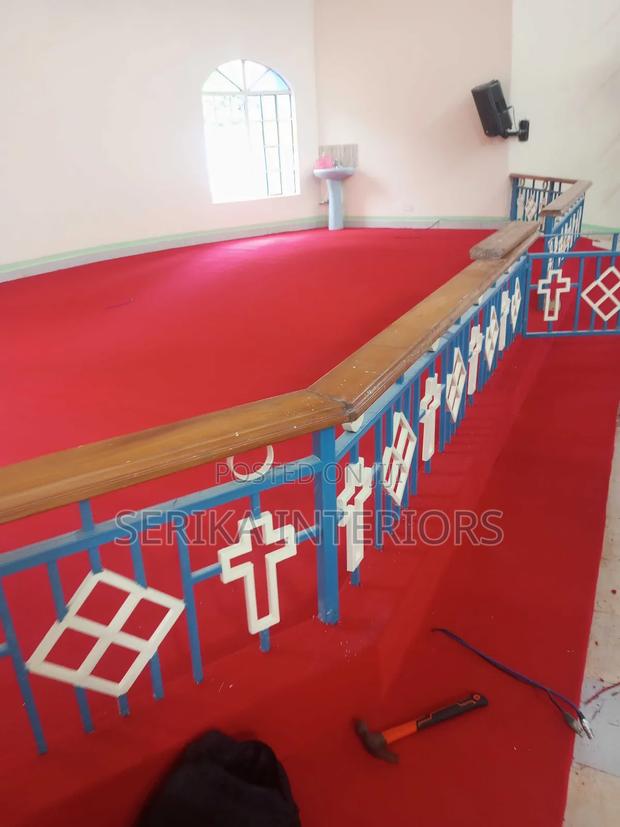 Red Wall to Wall Carpet Church Carpets Environmental Friendly Justin