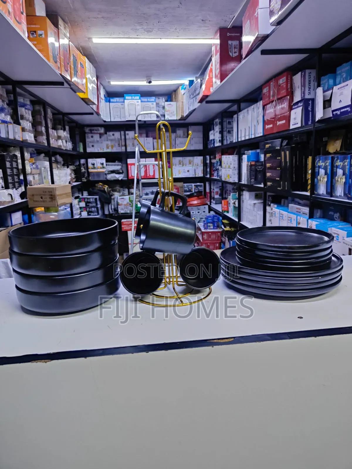 16pcs All Black Dinner Set