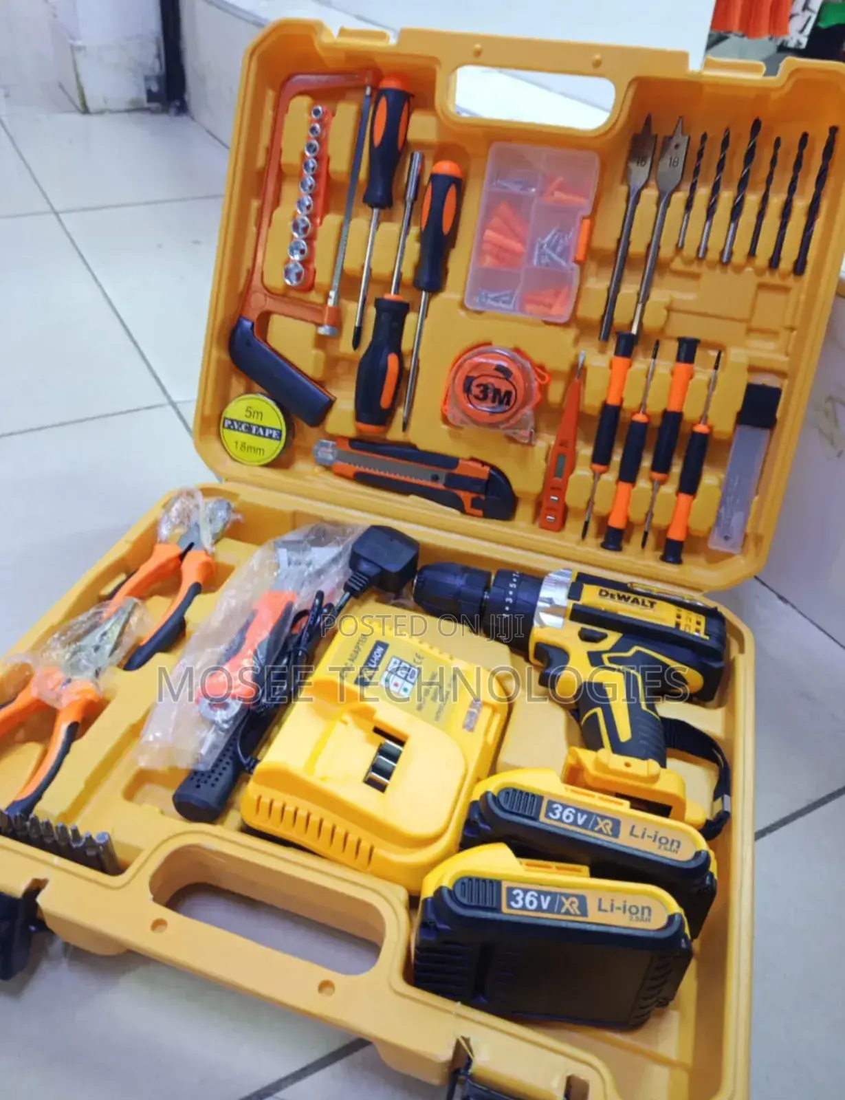 36V Cordless Drill Driver Kit With Complete Tool Set