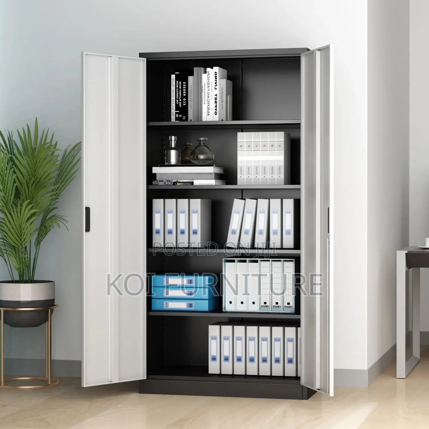 Office Cabinet : 2‐Door Full Metallic Office Cabinet