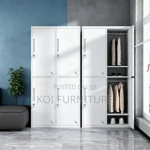 Office Cabinet; Four Locks Steel Grey Storage Locker Cabinet