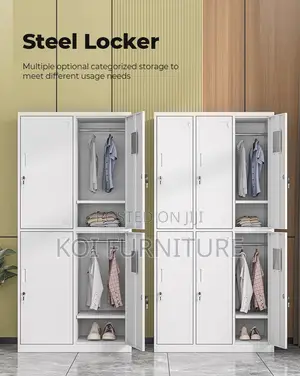 Office Cabinet; Four Locks Steel Grey Storage Locker Cabinet