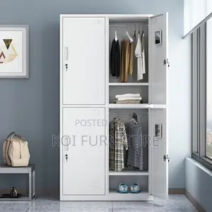 Office Cabinet; Four Locks Steel Grey Storage Locker Cabinet