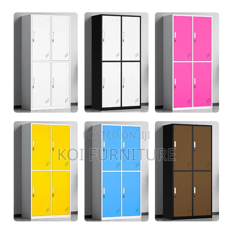 Office Cabinet; Four Locks Steel Grey Storage Locker Cabinet