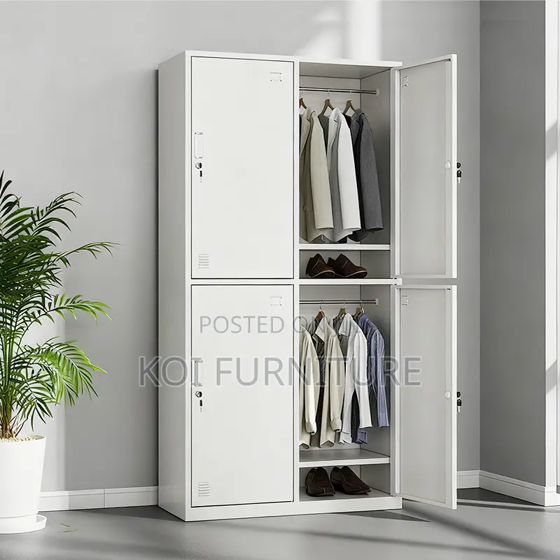 Office Cabinet; Four Locks Steel Grey Storage Locker Cabinet