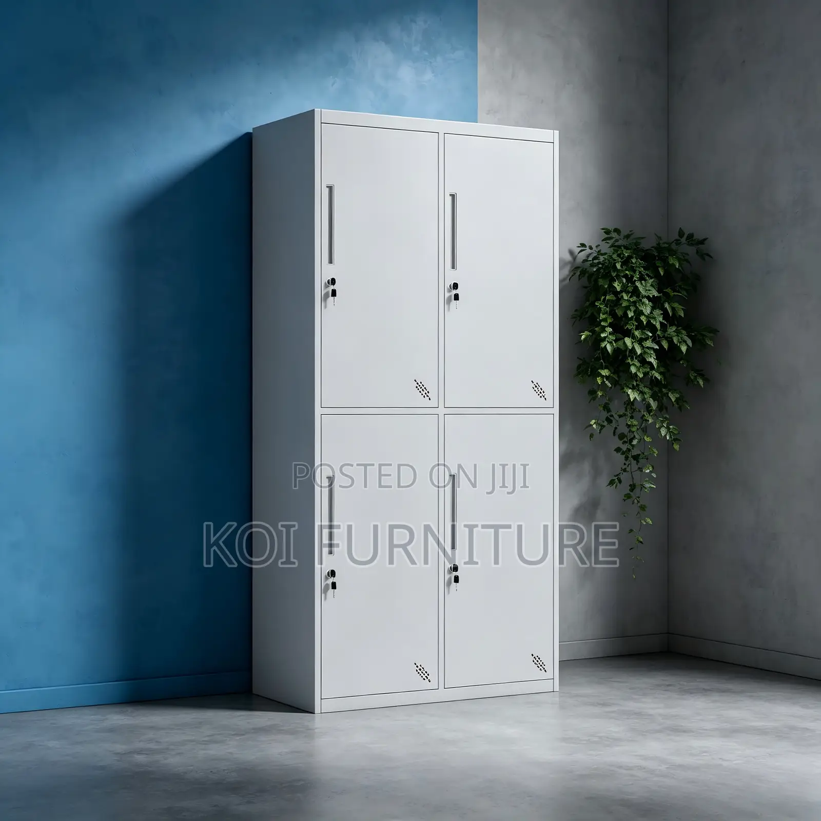 Office Cabinet; Four Locks Steel Grey Storage Locker Cabinet