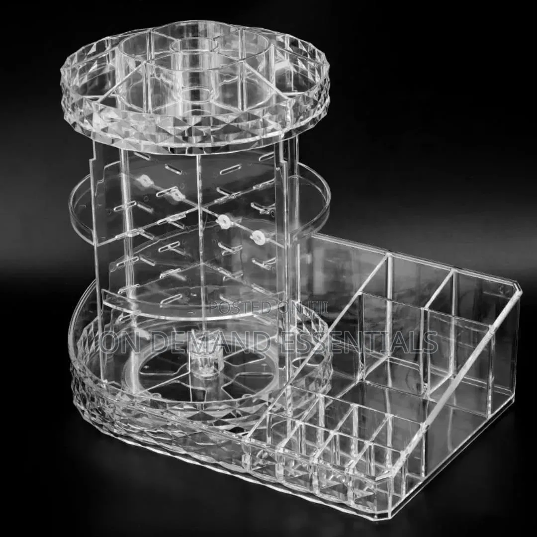 Diamond Pattern Desktop Transparent Acrylic Skin Care Storage Rack