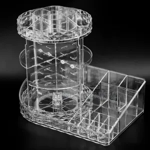 Diamond Pattern Desktop Transparent Acrylic Skin Care Storage Rack