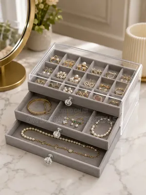 Acrylic Transparent Flannel Simple Jewelery Storage Display Box