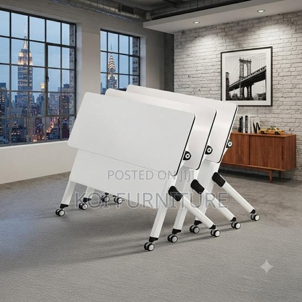 Office Table; Foldable White Conference Convenience Meeting - thumbnail 4