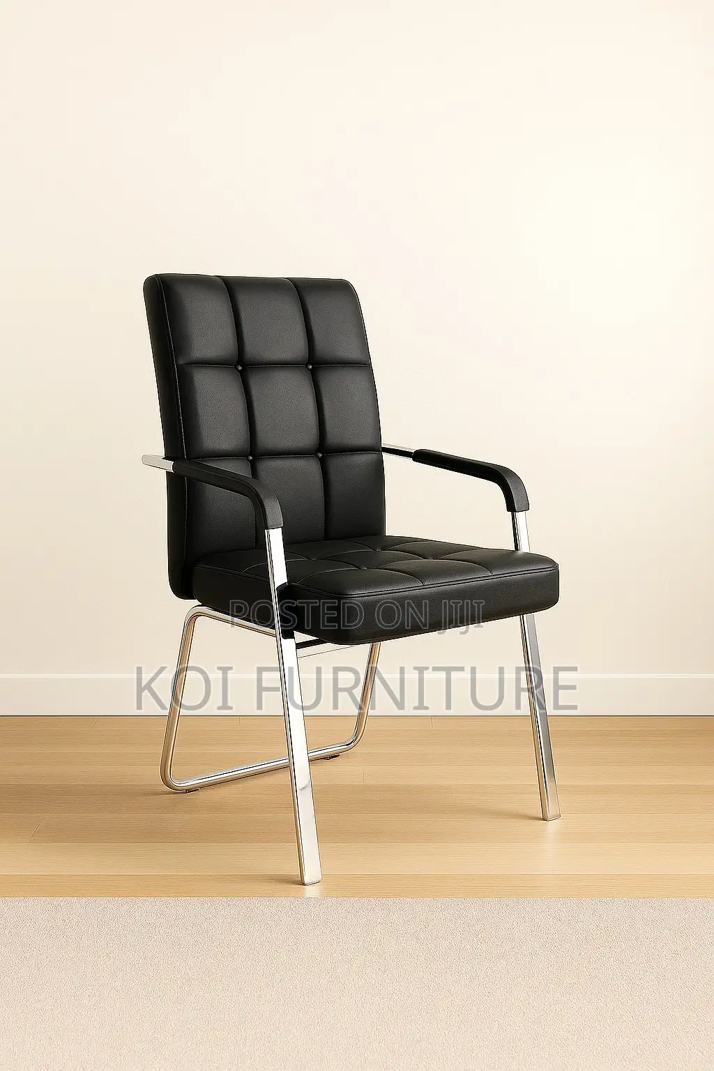 Office Chairs; Mid Back Leather Visitors Chairs With Armrests