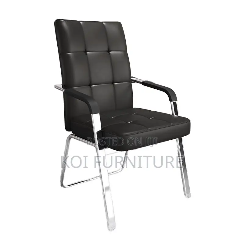 Office Chairs; Mid Back Leather Visitors Chairs With Armrests