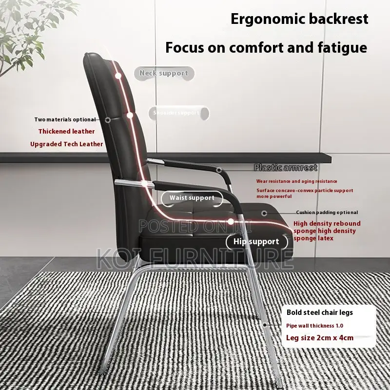 Office Chairs; Mid Back Leather Visitors Chairs With Armrests