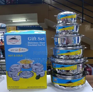 New In 6 PCS Happy Home Stainless Steel Hotpots