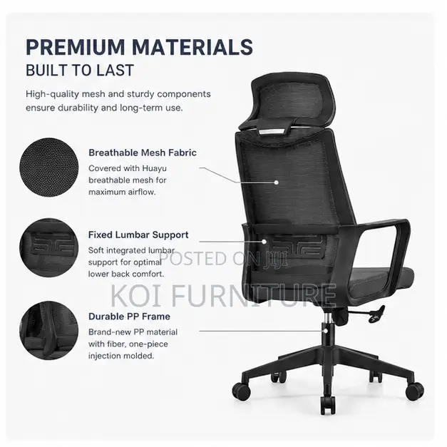 Office Chairs; Mesh Backrest Office Work Seat for Desks