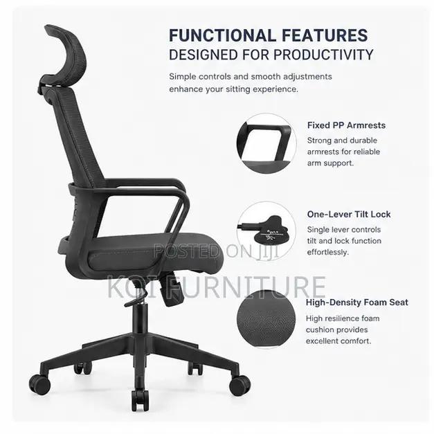 Office Chairs; Mesh Backrest Office Work Seat for Desks