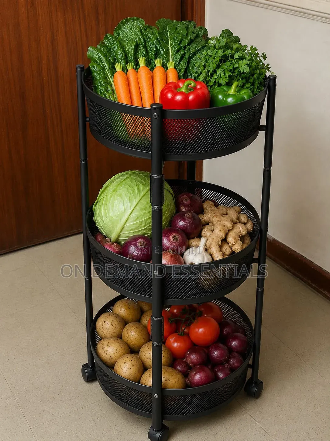 Foldable Rotating Vegetable/Fruit Rack