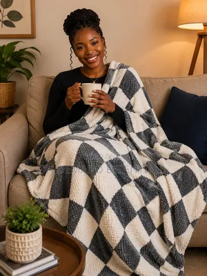 Luxury Textured Fleece Blanket Size:200×230cms