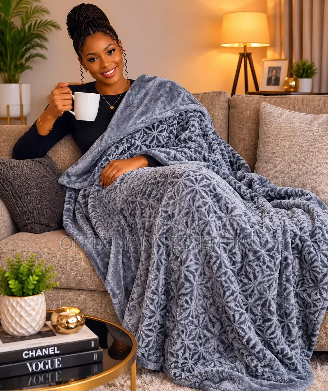 Luxury Textured Fleece Blanket Size:200×230cms