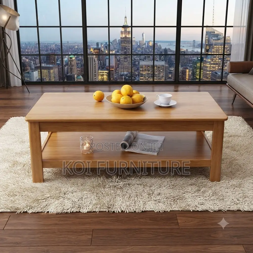 Coffee Table; Executive Natural Log Wooden Mahogany Coffee Table