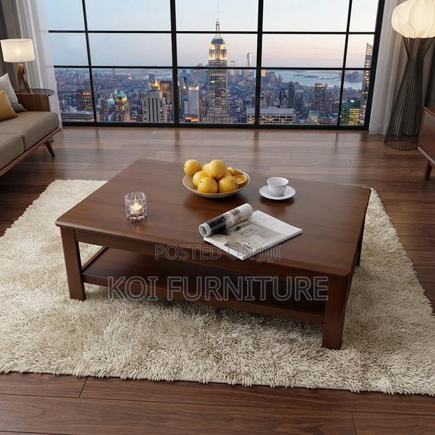 Coffee Table; Executive Natural Log Wooden Mahogany Coffee Table - thumbnail 5
