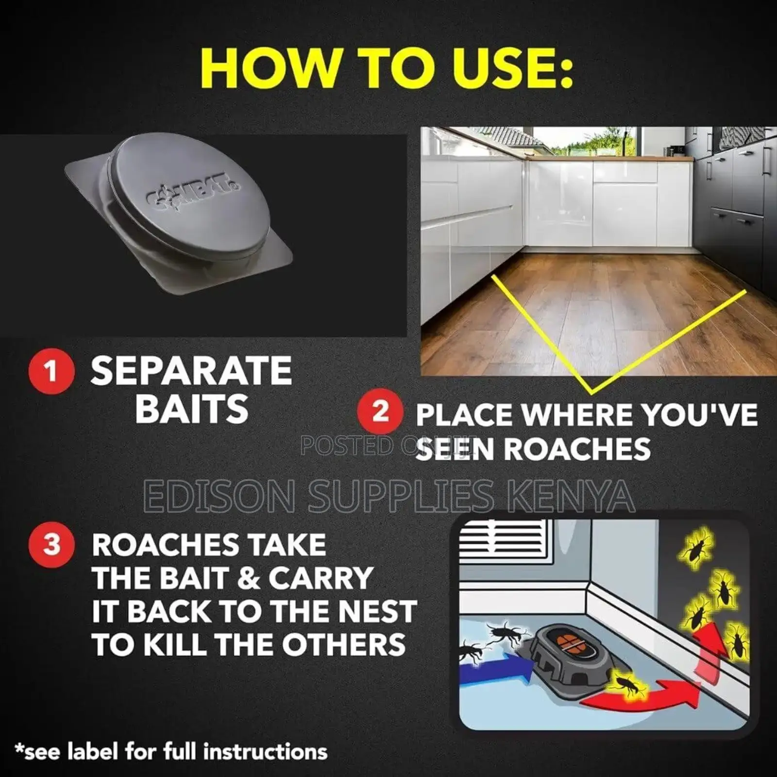 Cockroach Bait Box 3pcs Cockroach Gel Killer Roach Trap Pest Control