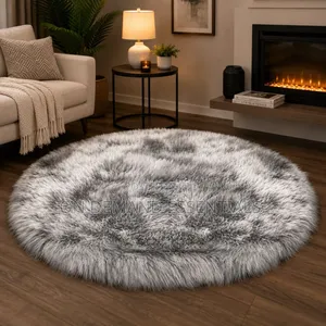 Fluffy Shaggy Bedside Carpet Size 100cm