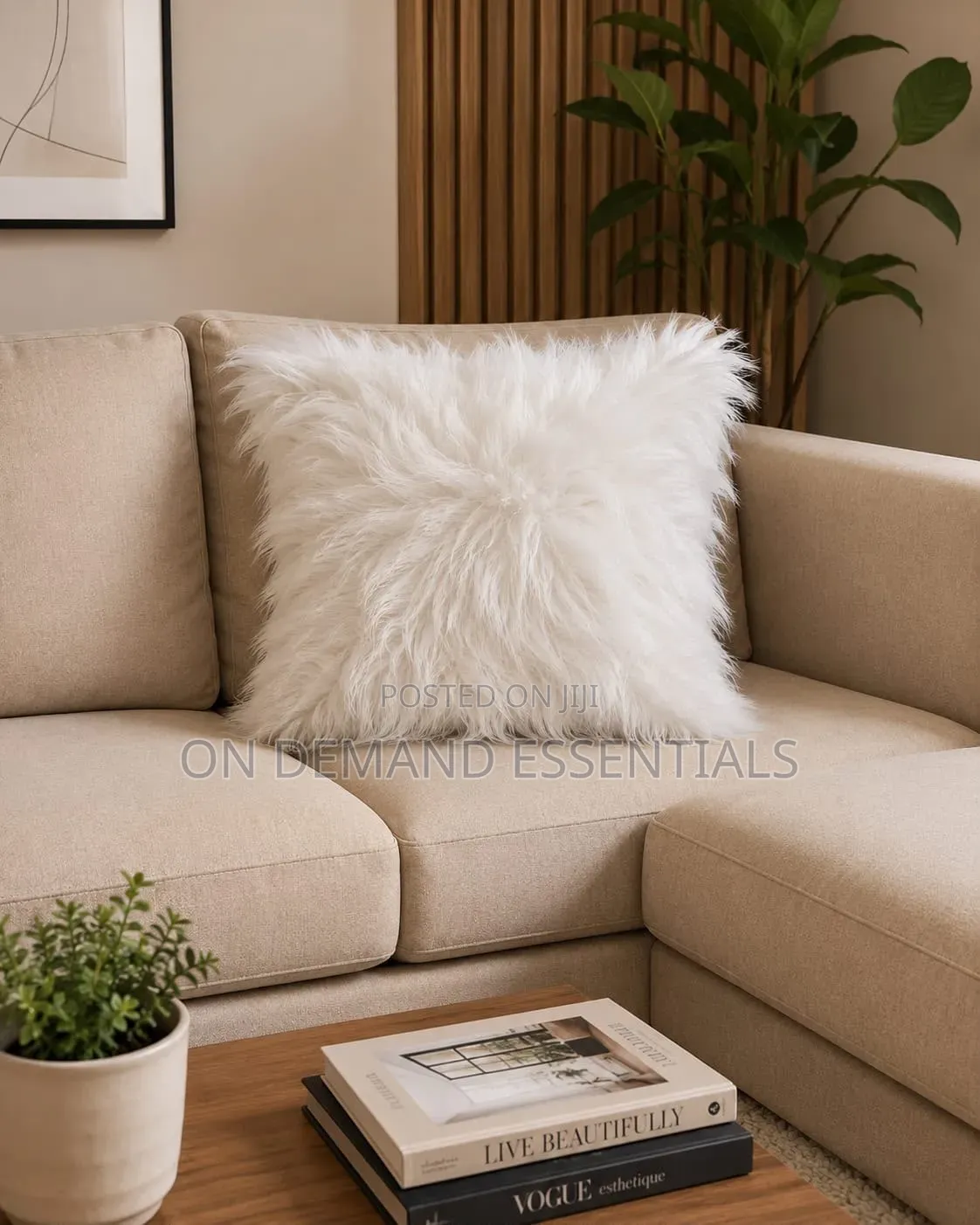 Simple Imitation Wool Plush Cushion Pillow Cover