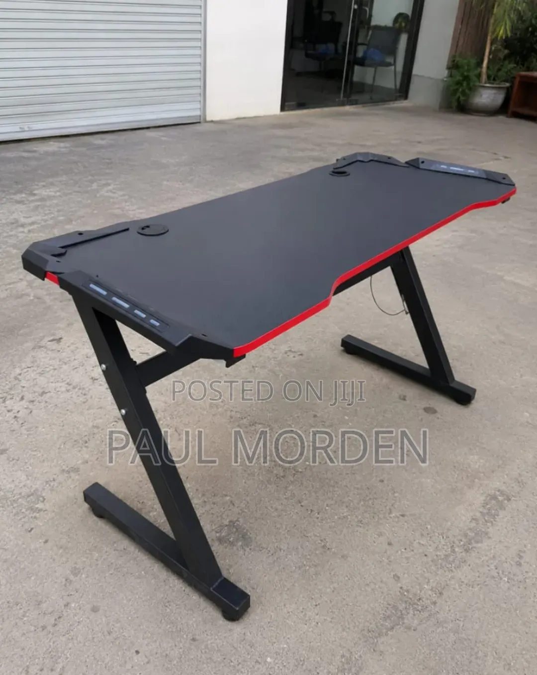 LED Lights Home Office Red Black Gaming Desk /120cm140cm