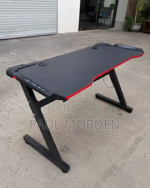LED Lights Home Office Red Black Gaming Desk /120cm140cm