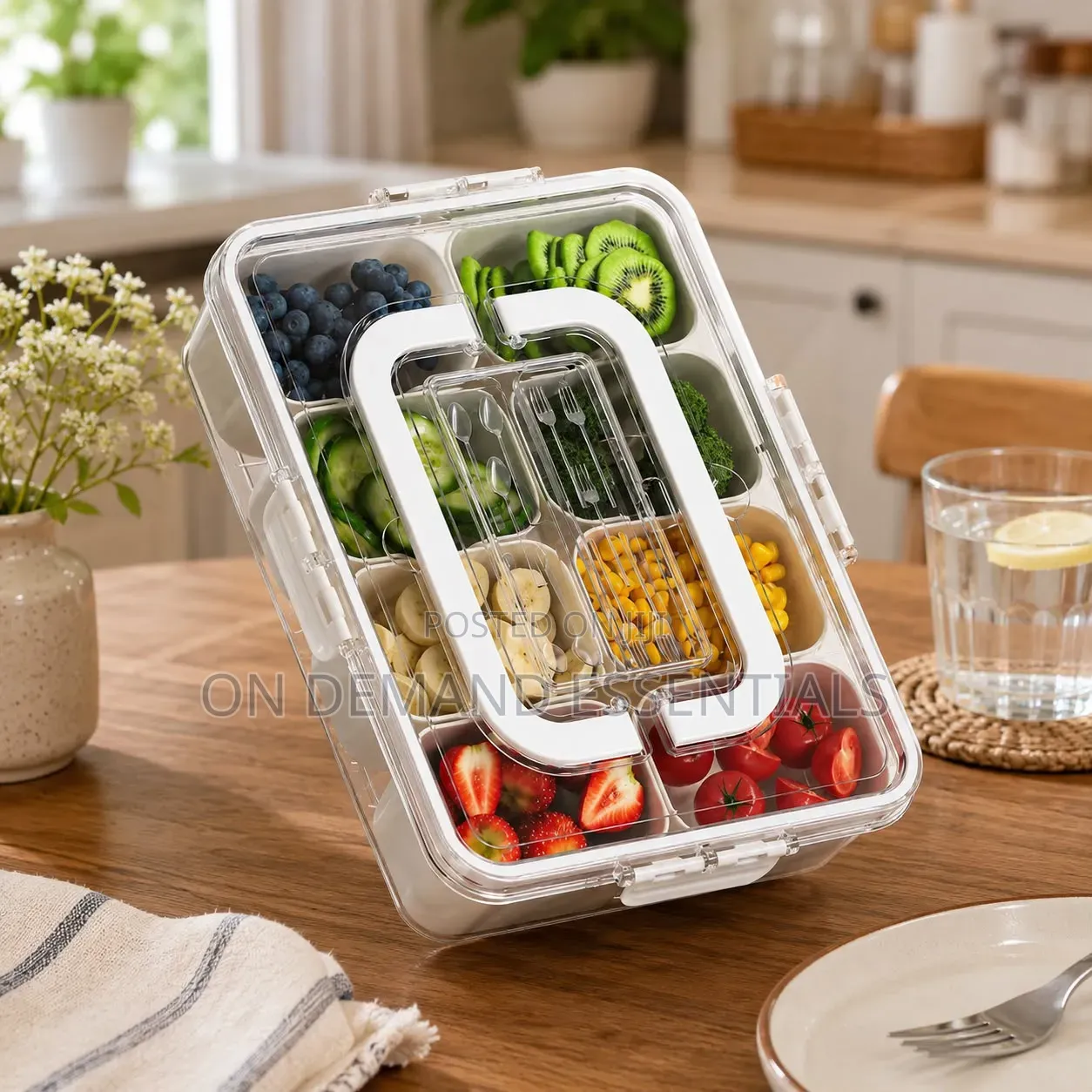 10-Compartment Clear Fridge Box