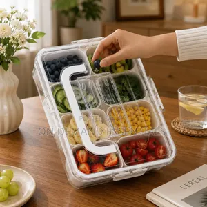 10-Compartment Clear Fridge Box