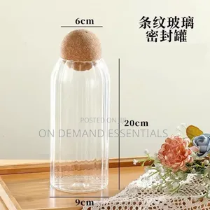 3pcs Glass Spice Jar With Bamboo Lid