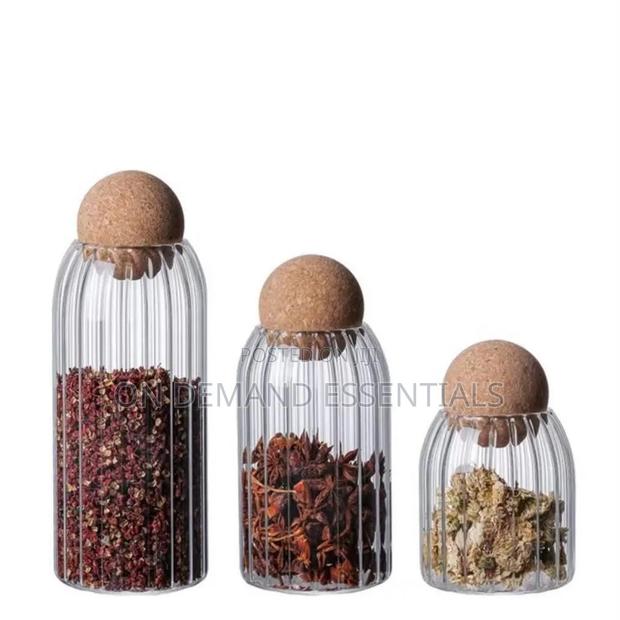 3pcs Glass Spice Jar With Bamboo Lid - thumbnail 6