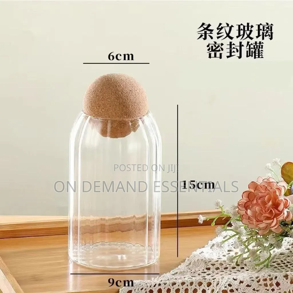 3pcs Glass Spice Jar With Bamboo Lid