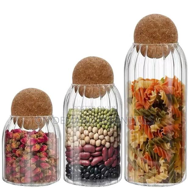 3pcs Glass Spice Jar With Bamboo Lid - thumbnail 8