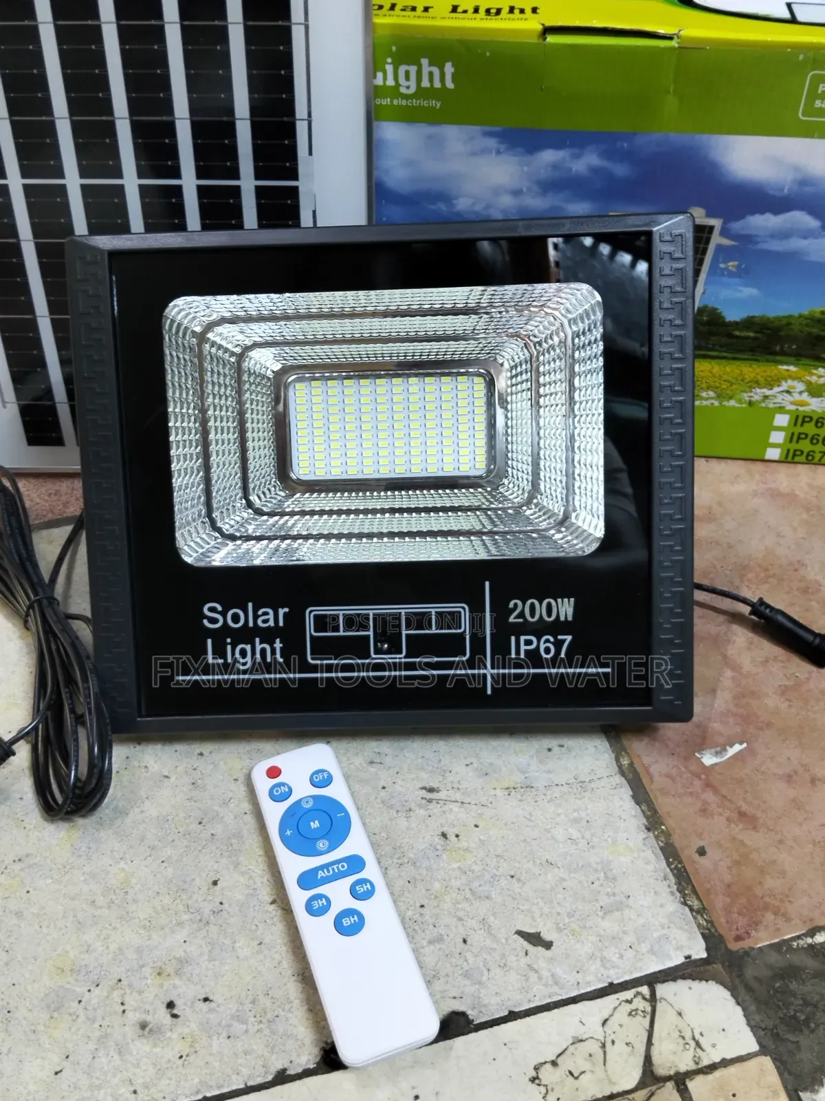 Brazil Solar Flood Light 200Watts Big Body With Stand and Remote
