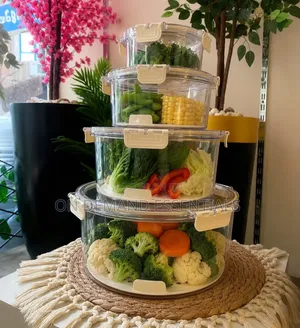 4 PCS Circular Food Grade Moisture Proof Fridge Containers