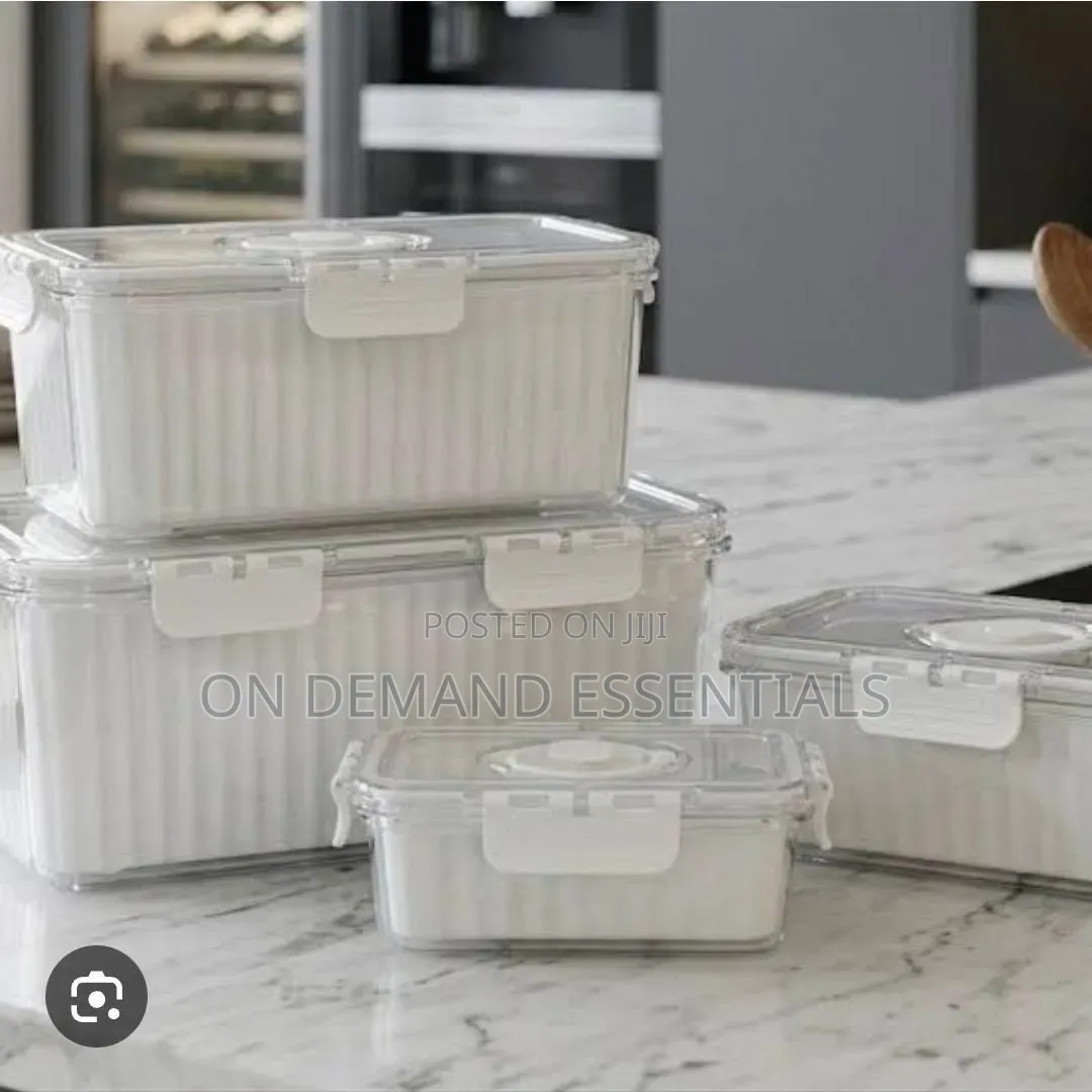4 PCS Food Grade Eco-Friendly Moisture Proof Fridge Containers