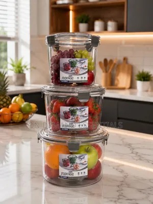 3 PCS Large Acrylic Lock and Lock BPA Free Storage Containers