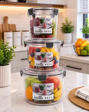 3 PCS Large Acrylic Lock and Lock BPA Free Storage Containers