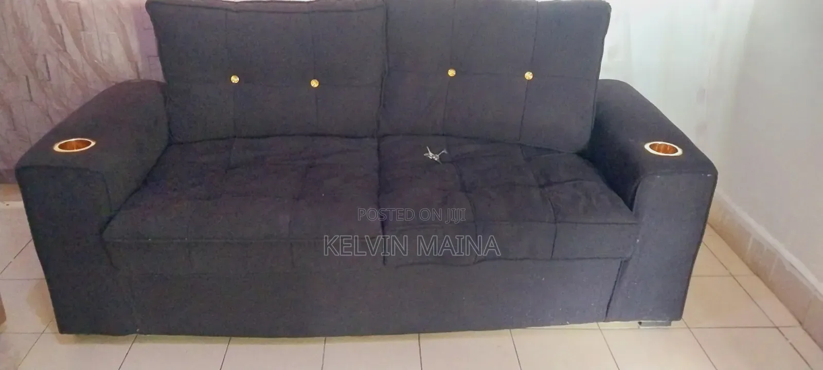2 Seater Black Seat