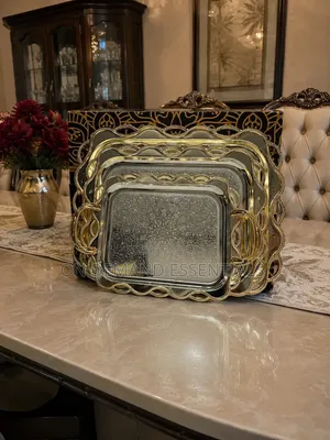3 PCS Rectangular Stainless Luxury Premium Serving Trays
