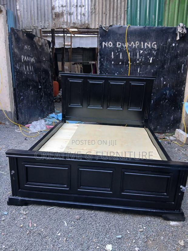 Black 5x6 Solid Wood Bed