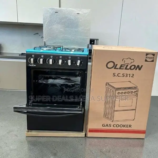 Ergonomic Free Standing 4 Gas Cooker Burner With Electric Oven