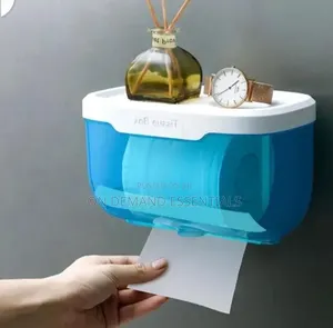 Tissue Holder Wall Mountable With Adhesive Stickers